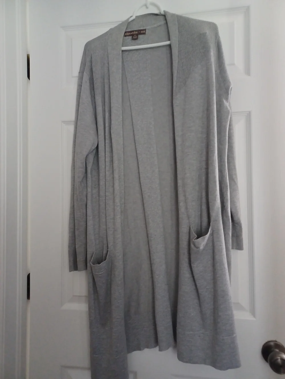 Alexander and Oak Womens Size XXL Light Gray Open-Front Sweater Cardigan